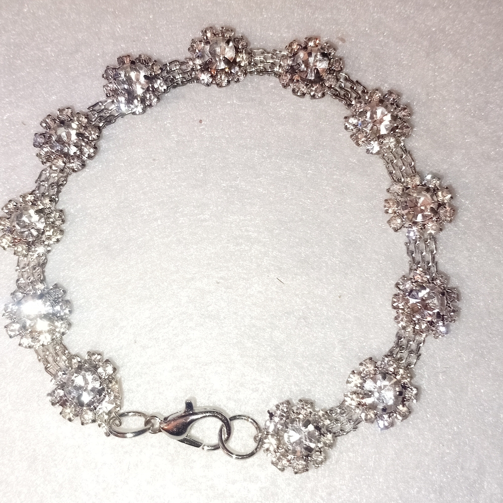 Elegant Silver Crystal Bracelet